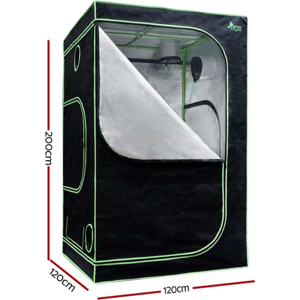 Greenfingers Grow Tent Light Kit 120x120x200CM 1200W LED 6" Vent Fan,Greenfingers Grow Tent