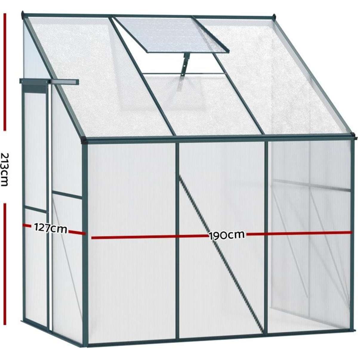 Greenfingers Greenhouse Aluminium Polycarbonate Green House Garden ...