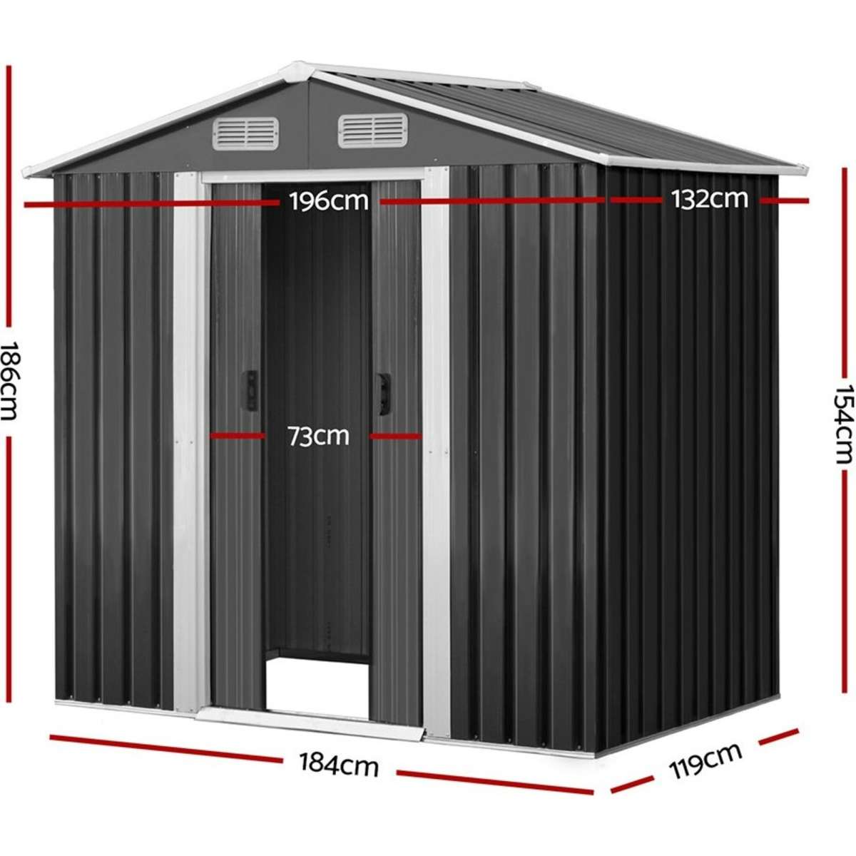 Giantz Garden Shed 1.96x1.32M Sheds Outdoor Storage Tool Metal