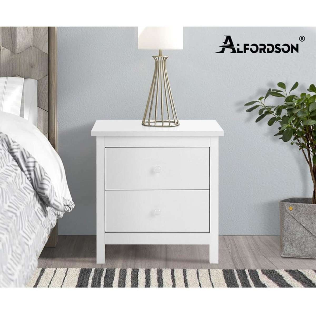 Alfordson Bedside Table Hamptons White Woolworths