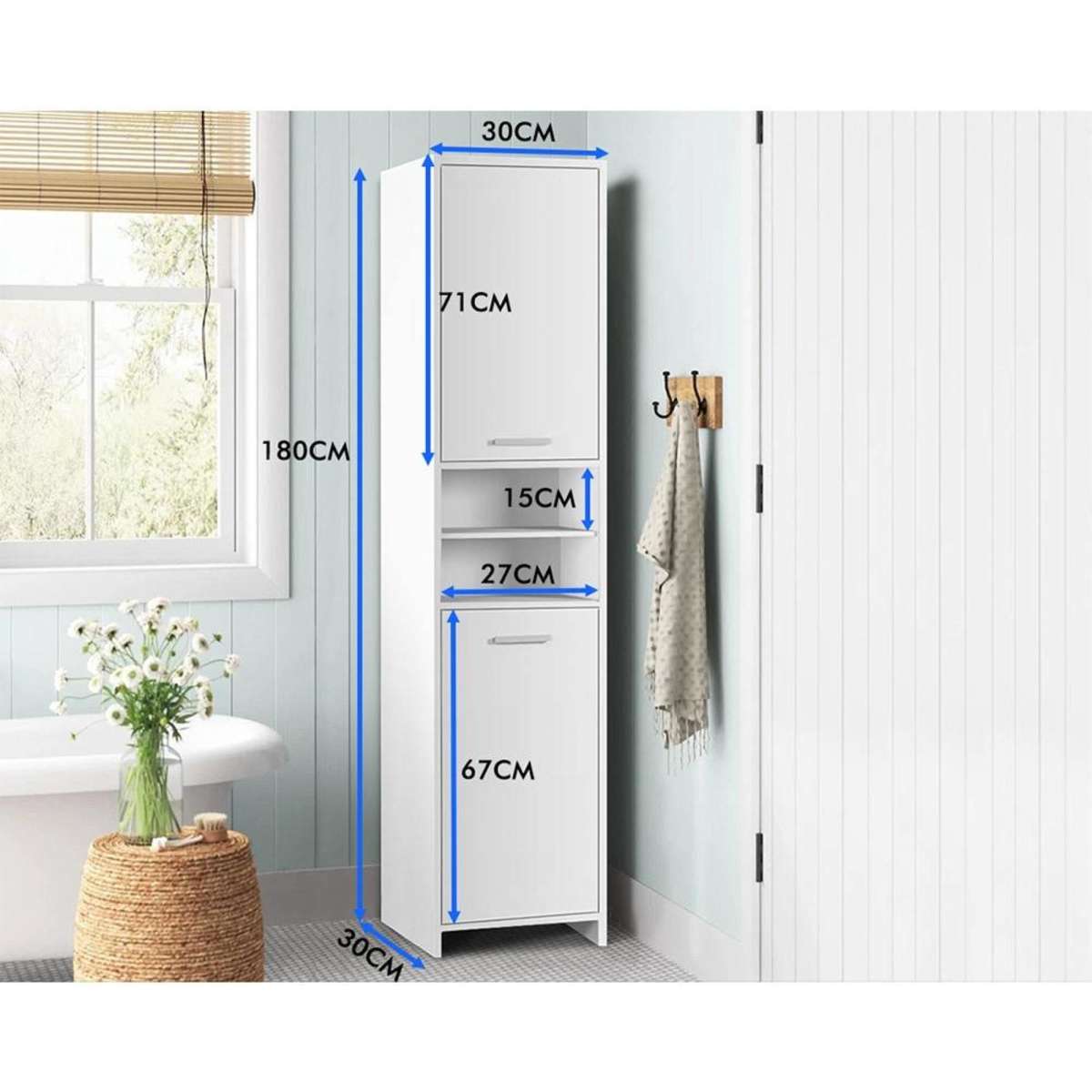 Alfordson Tall Bathroom Shelf White Woolworths