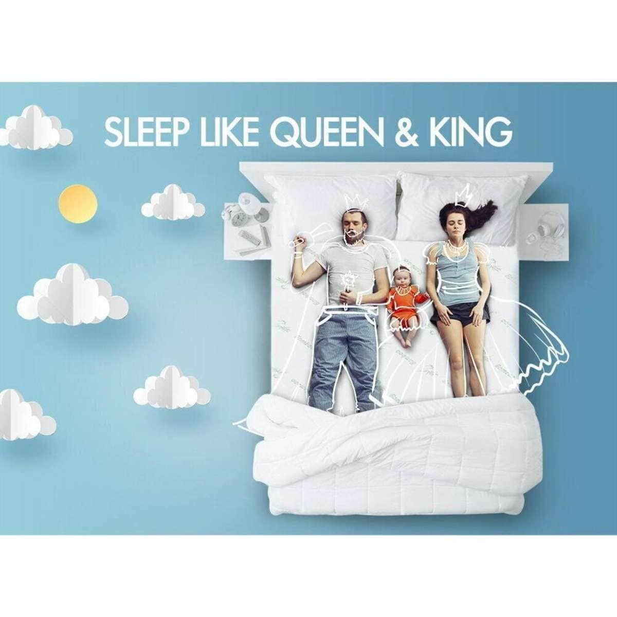 Starry Eucalypt Memory Foam Mattress Topper 7 Zone 5cm King Single