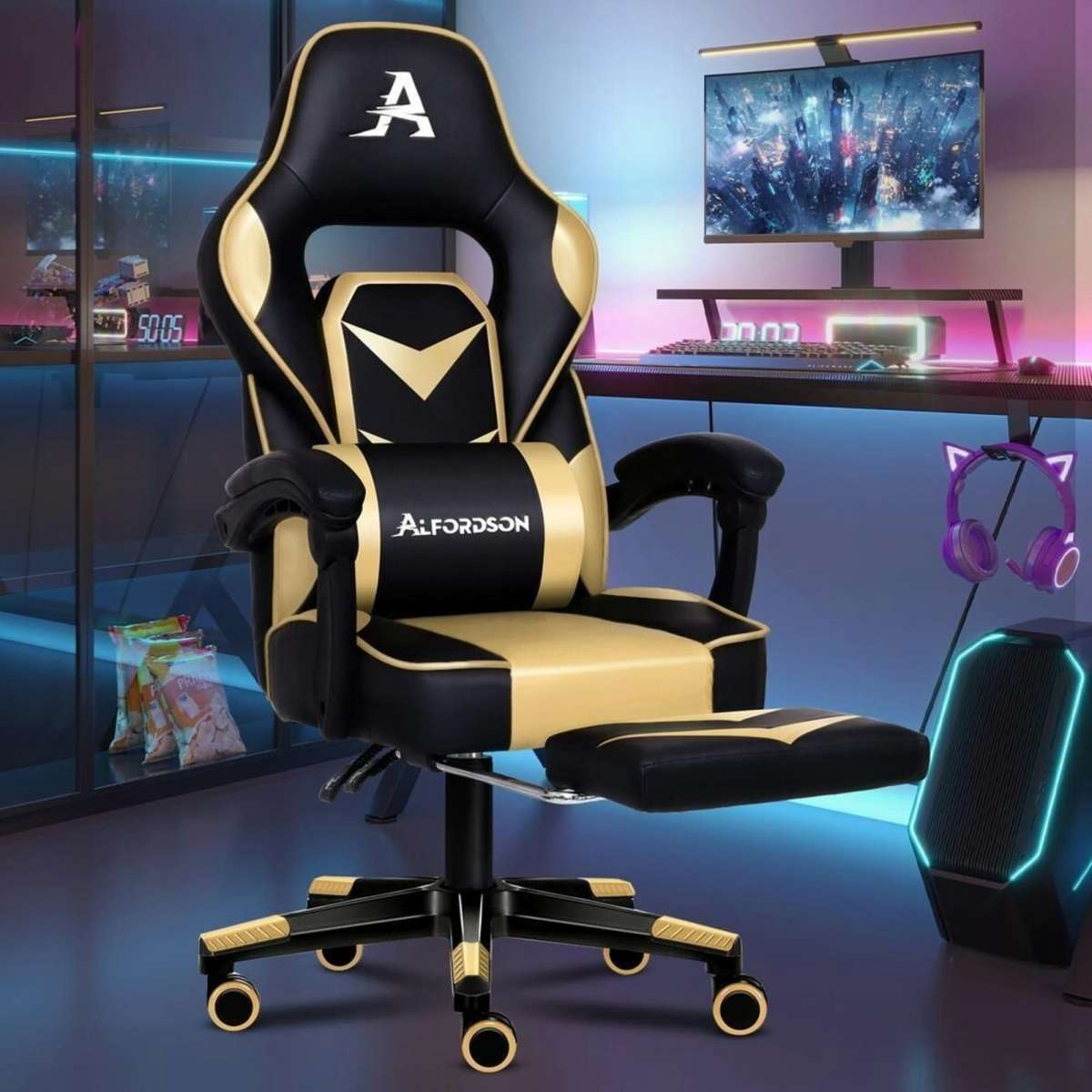 Golden gaming chair hot sale