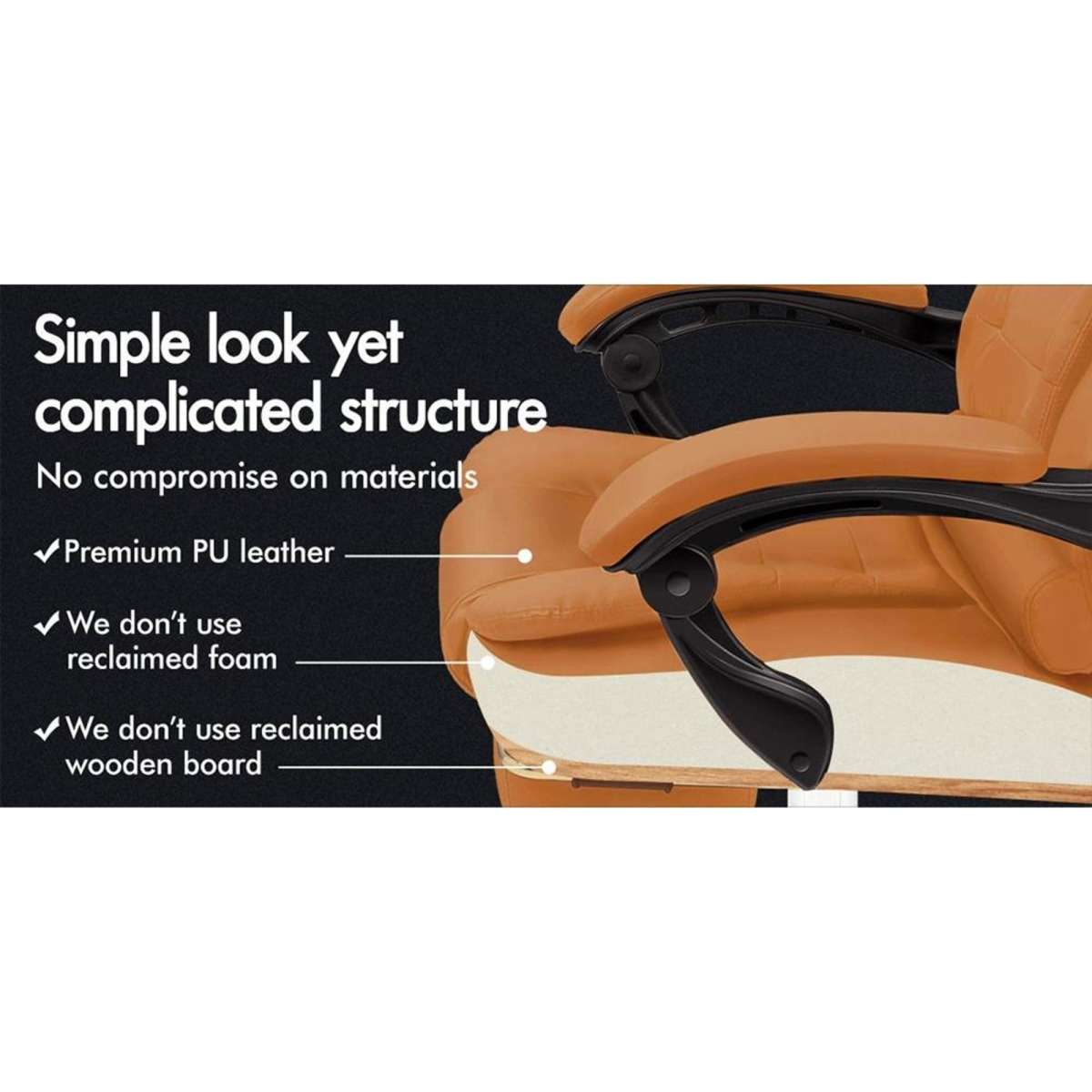 Alfordson Massage Office Chair Heated Seat Brown Woolworths