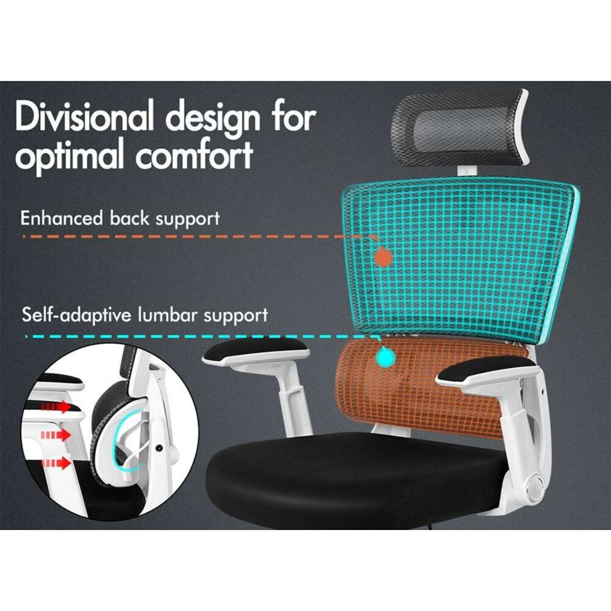 Alfordson Mesh Office Chair Executive Computer Chairs Study Work Gaming Seat Woolworths