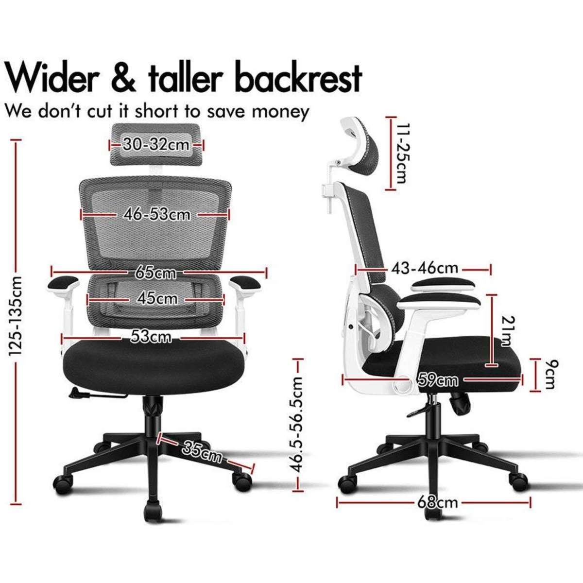 Alfordson Mesh Office Chair Executive Computer Chairs Study Work Gaming