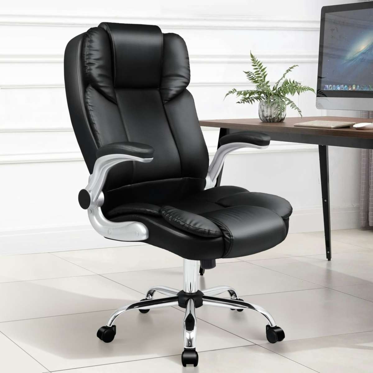 Alfordson Office Chair Executive Leather Seat Black | Woolworths