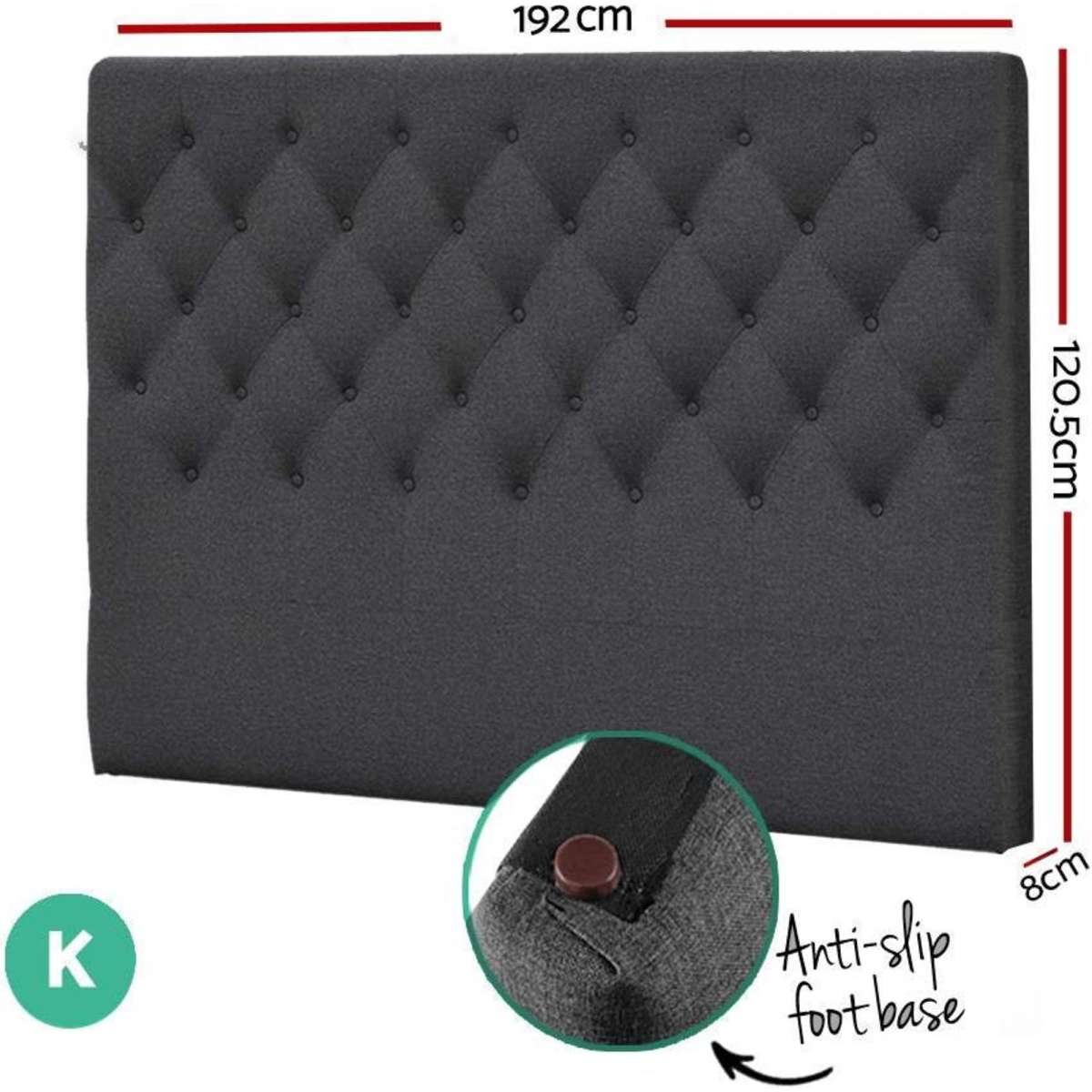 Artiss Bed Head King Size Fabric CAPPI Charcoal Woolworths