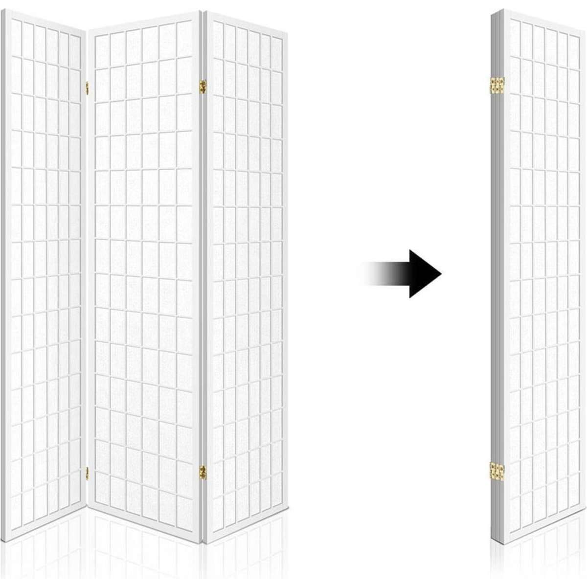 Artiss 3 Panel Room Divider Screen 131x179cm White Woolworths