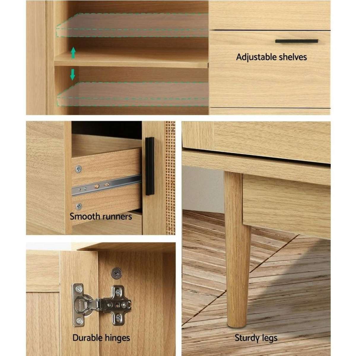 Artiss Buffet Sideboard Rattan Furniture Storage Hallway Table