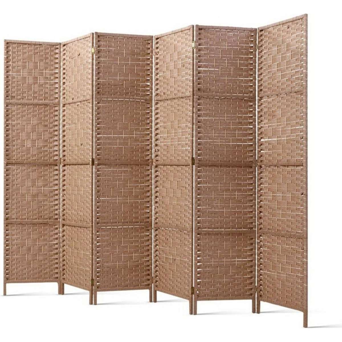 Artiss 6 Panel Room Divider Screen 245x170cm Woven Natural Woolworths