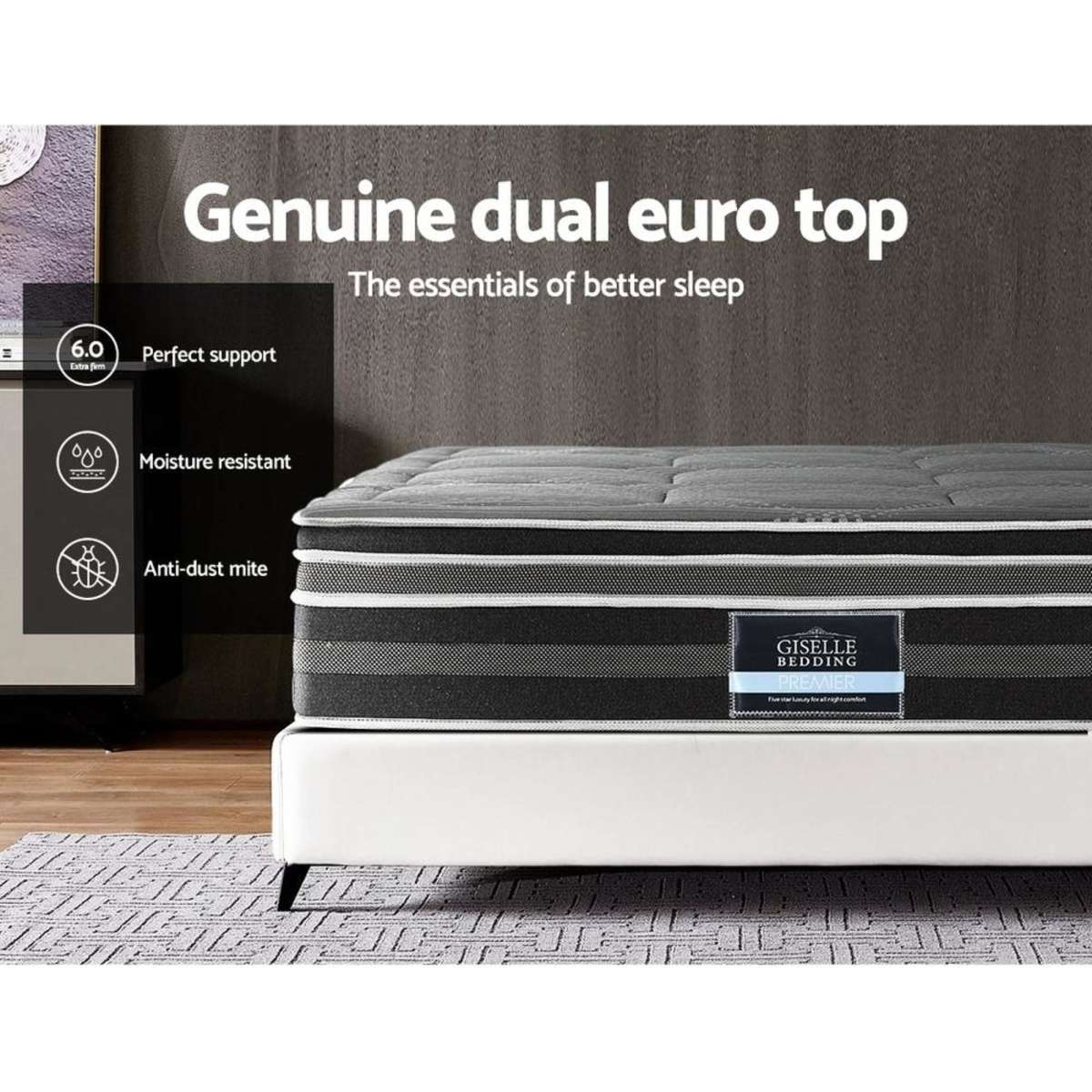 Giselle Bedding Mattress Foam Enclosed Euro Top Mattresses Double Woolworths