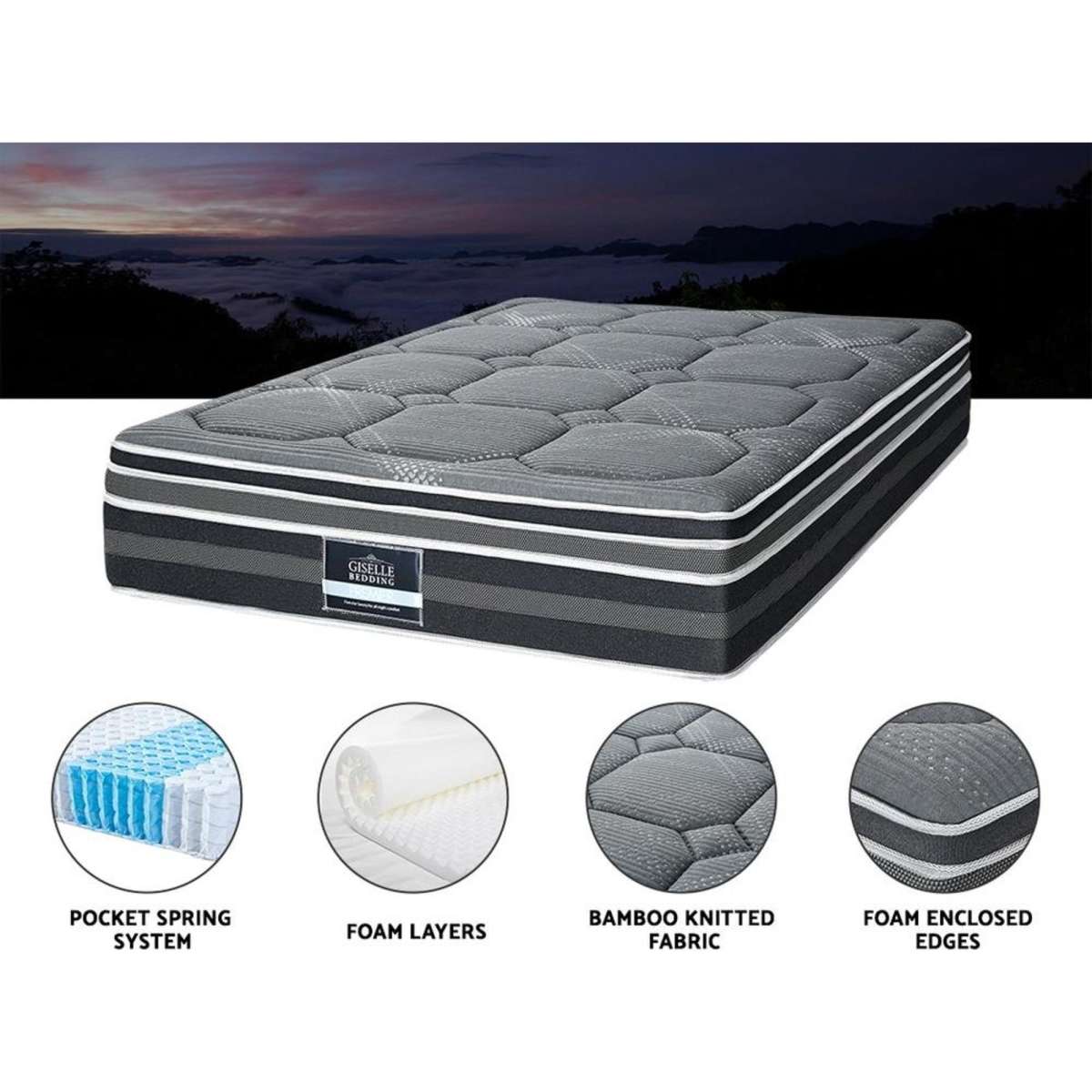 Giselle Bedding Mattress Foam Enclosed Euro Top Mattresses Double Woolworths