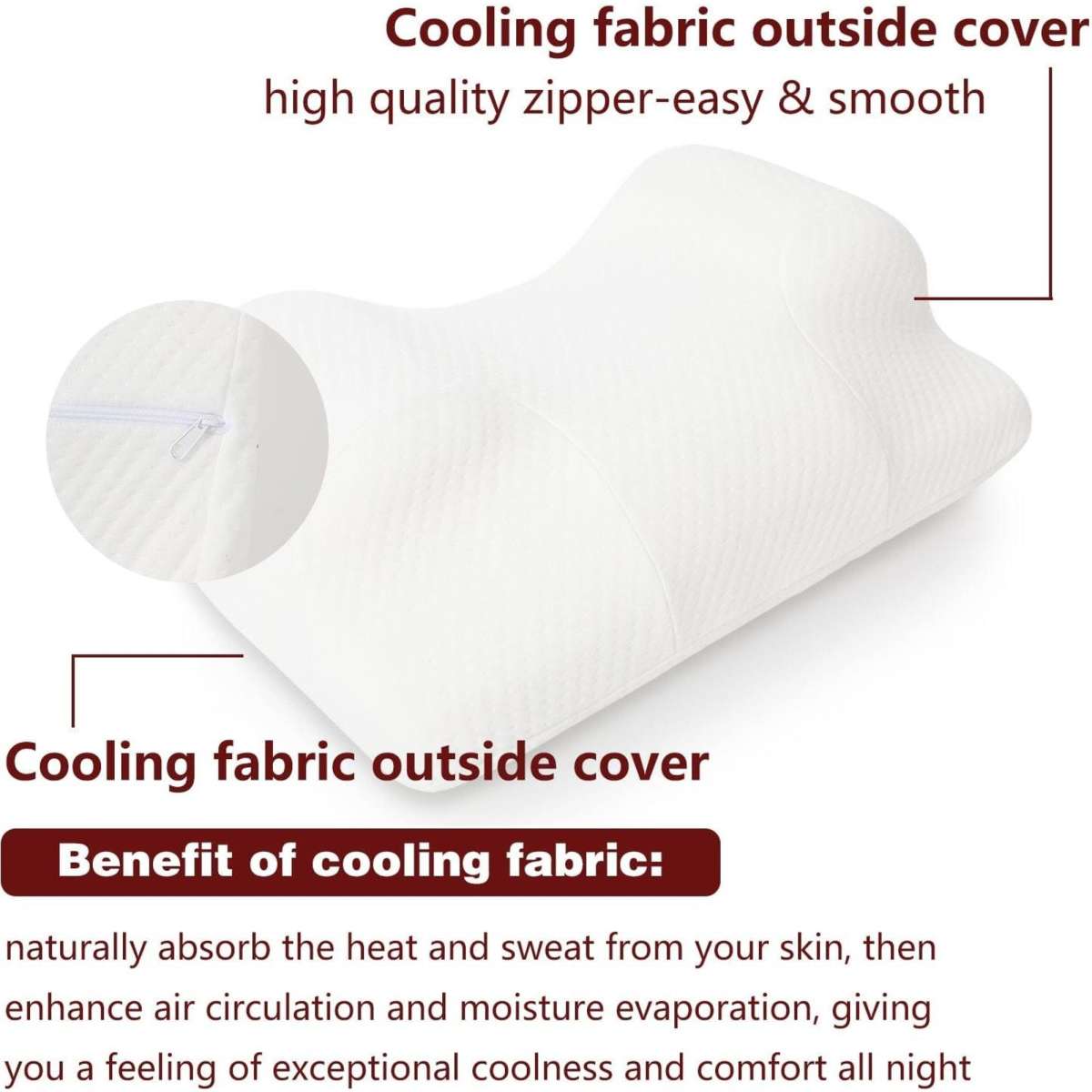 Clevinger Memory Foam Beauty Sleep Pillow for Neck and Shoulder Pain