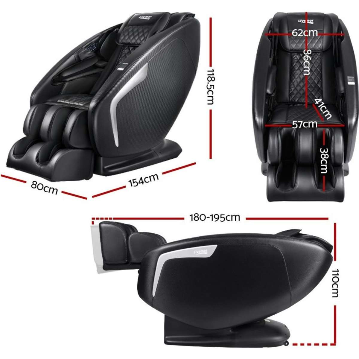 Livemor 3D Massage Chair Electric Recliner Massager Delmue Woolworths