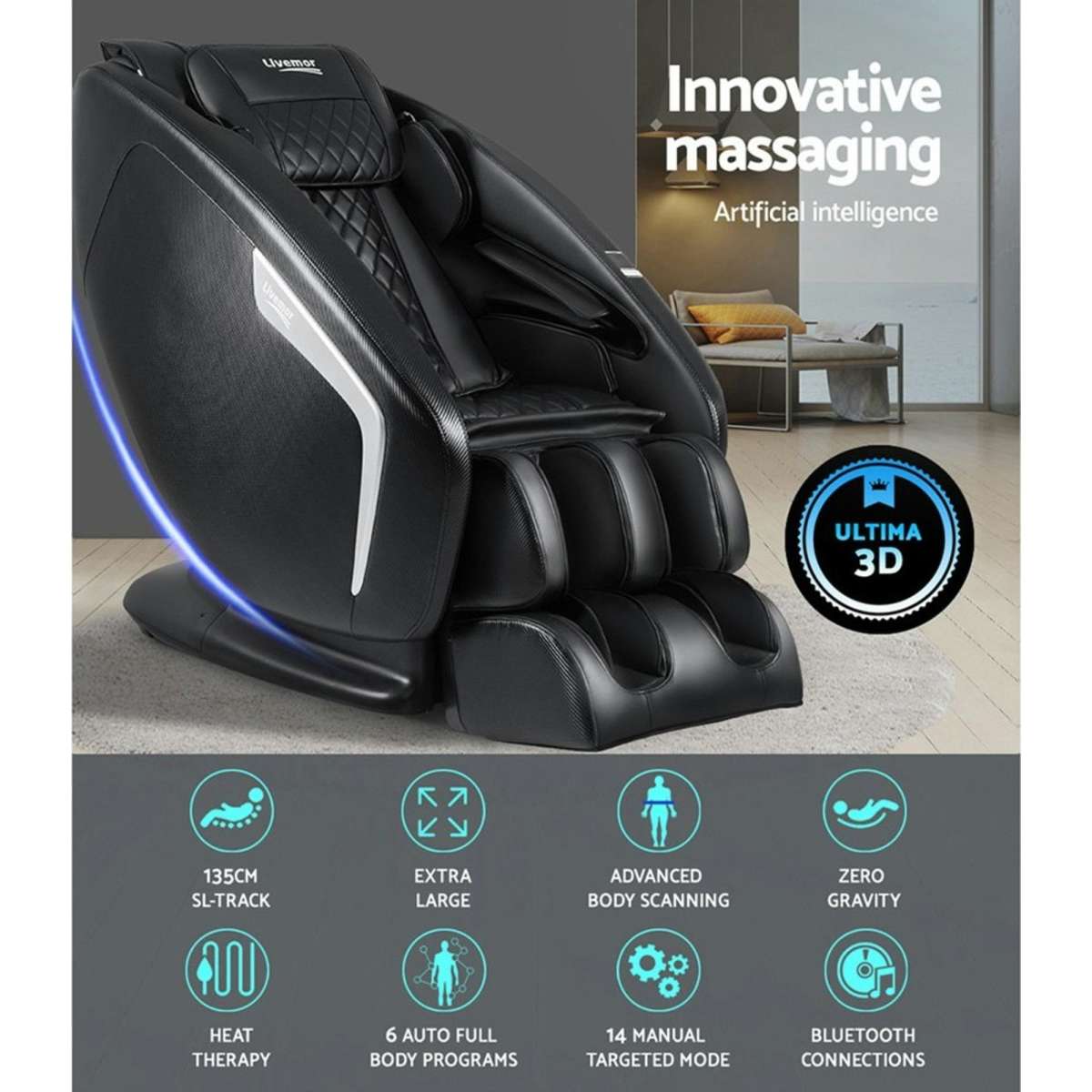 Livemor 3d Massage Chair Electric Recliner Massager Delmue Woolworths