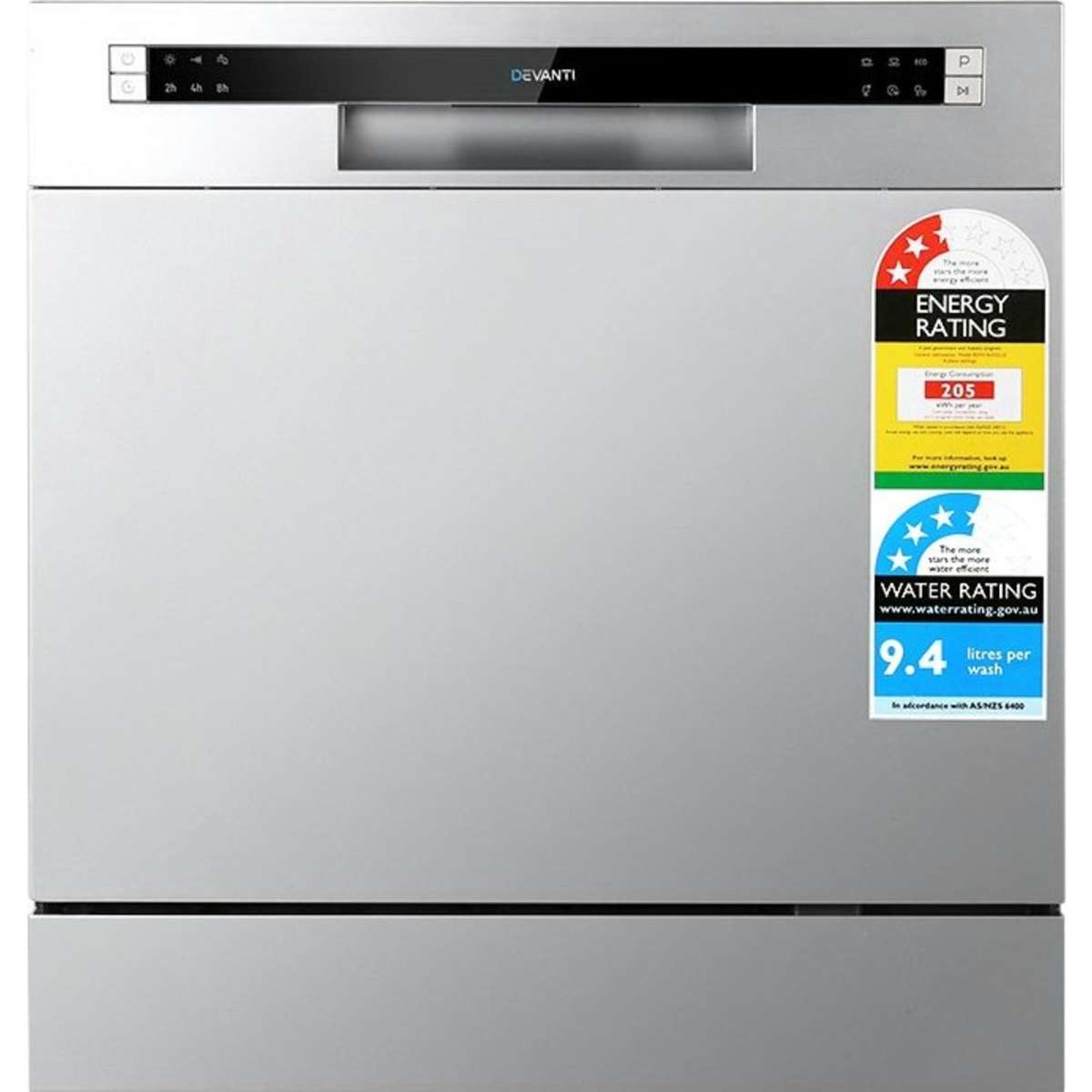 Devanti Benchtop Dishwasher 8 Place Settings Silver Woolworths