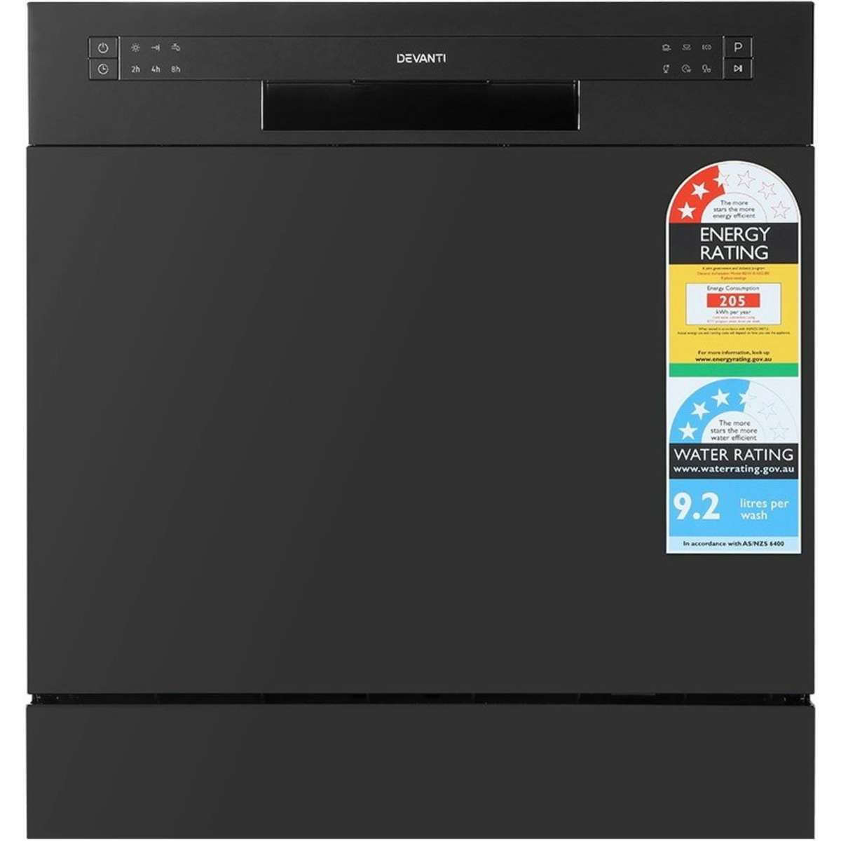 Devanti 8 Place Settings Benchtop Dishwasher Black Woolworths