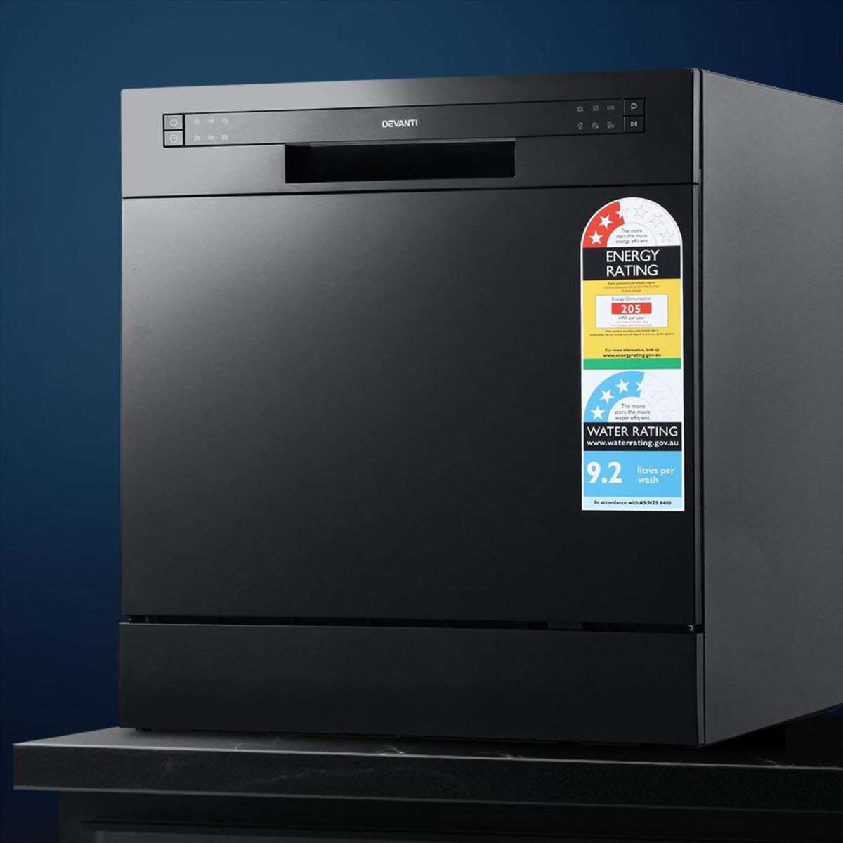 Devanti 8 Place Settings Benchtop Dishwasher Black Woolworths