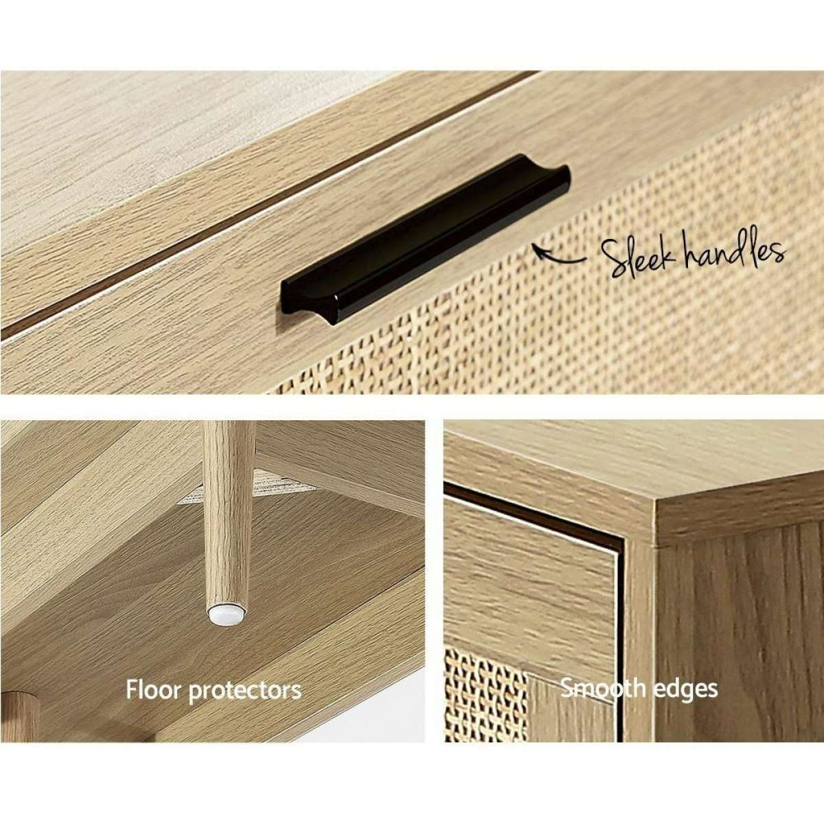 Artiss TV Entertainment Unit 180cm Rattan Cole Woolworths