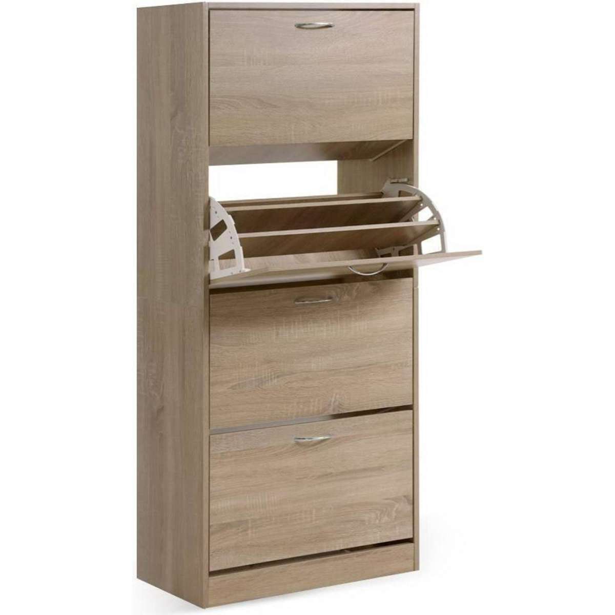 Artiss Shoe Rack Shoes Storage 60 Pairs 4 Doors Wood Woolworths