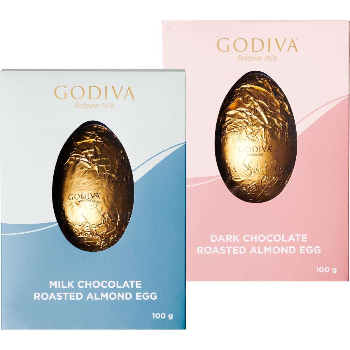 GODIVA Chocolate Roasted Almond Easter Eggs, Milk & Dark Chocolate