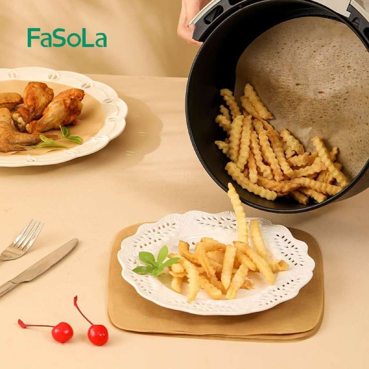 Fasola Air Fryer Paper Square Shape 21.6*21.6cm 50pcs X 2Pack Woolworths