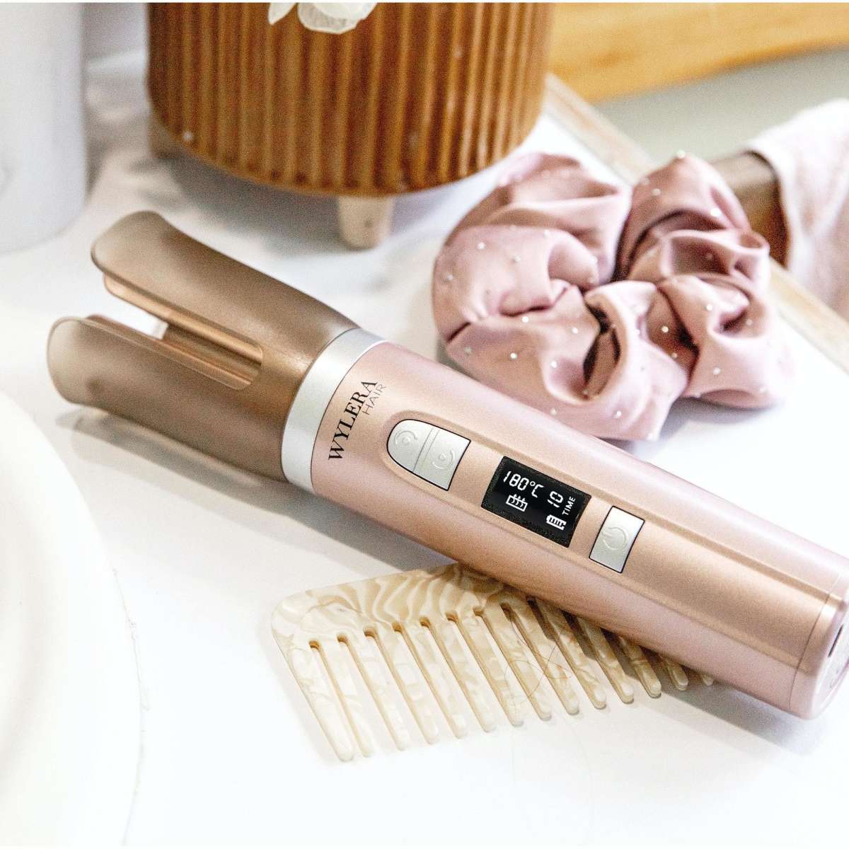 Wylera Hair Cordless Automatic Curler Dreamwave Ultra Rose Gold