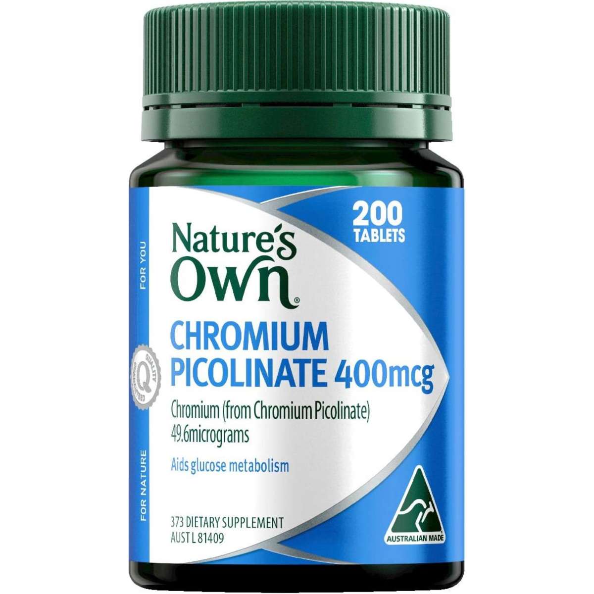 Nature s own chromium picolinate 400mcg 200tablets woolworths
