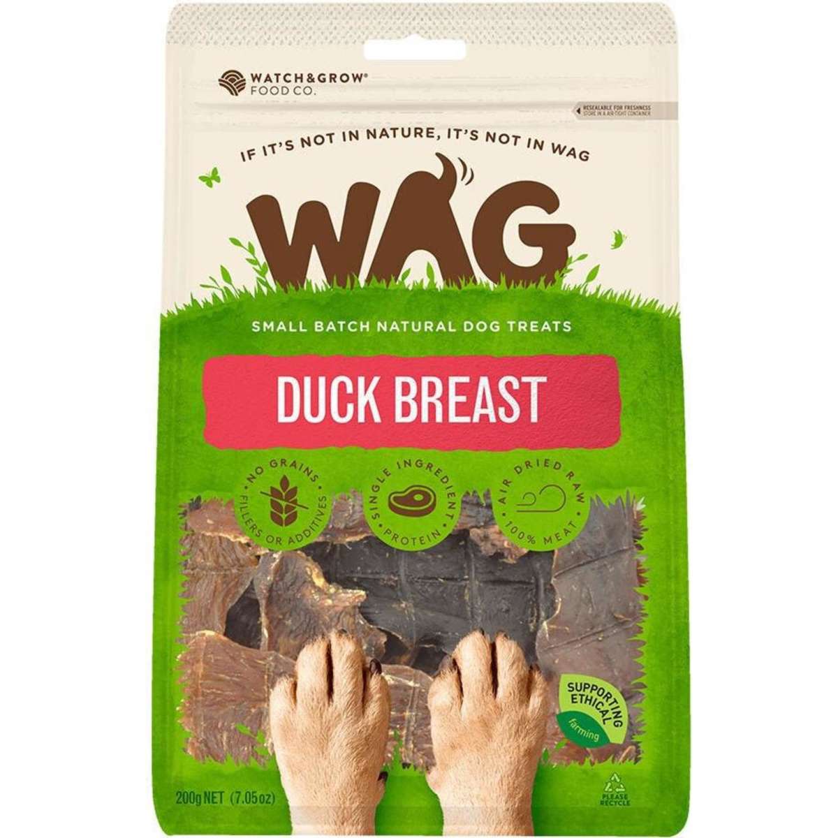 Wag Pet Dog Treats Duck Breast Single Ingredient 200g 2PK Woolworths