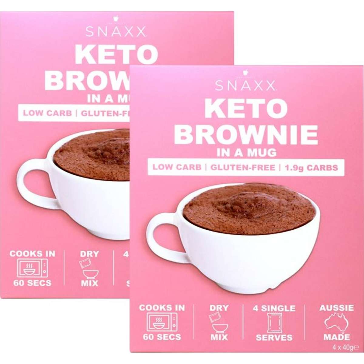 SNAXX Keto Choc Brownie 4 Pack Bundle x 2 Woolworths