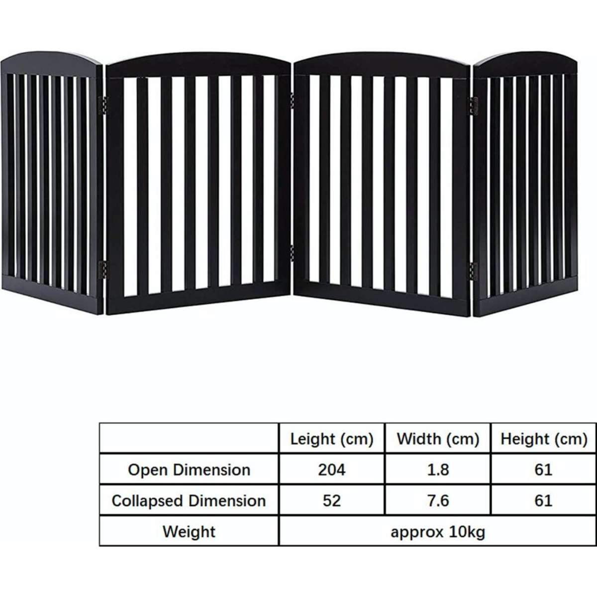 Freestanding Wooden Pet Gate 4 Panel Foldable Fence Brown Woolworths