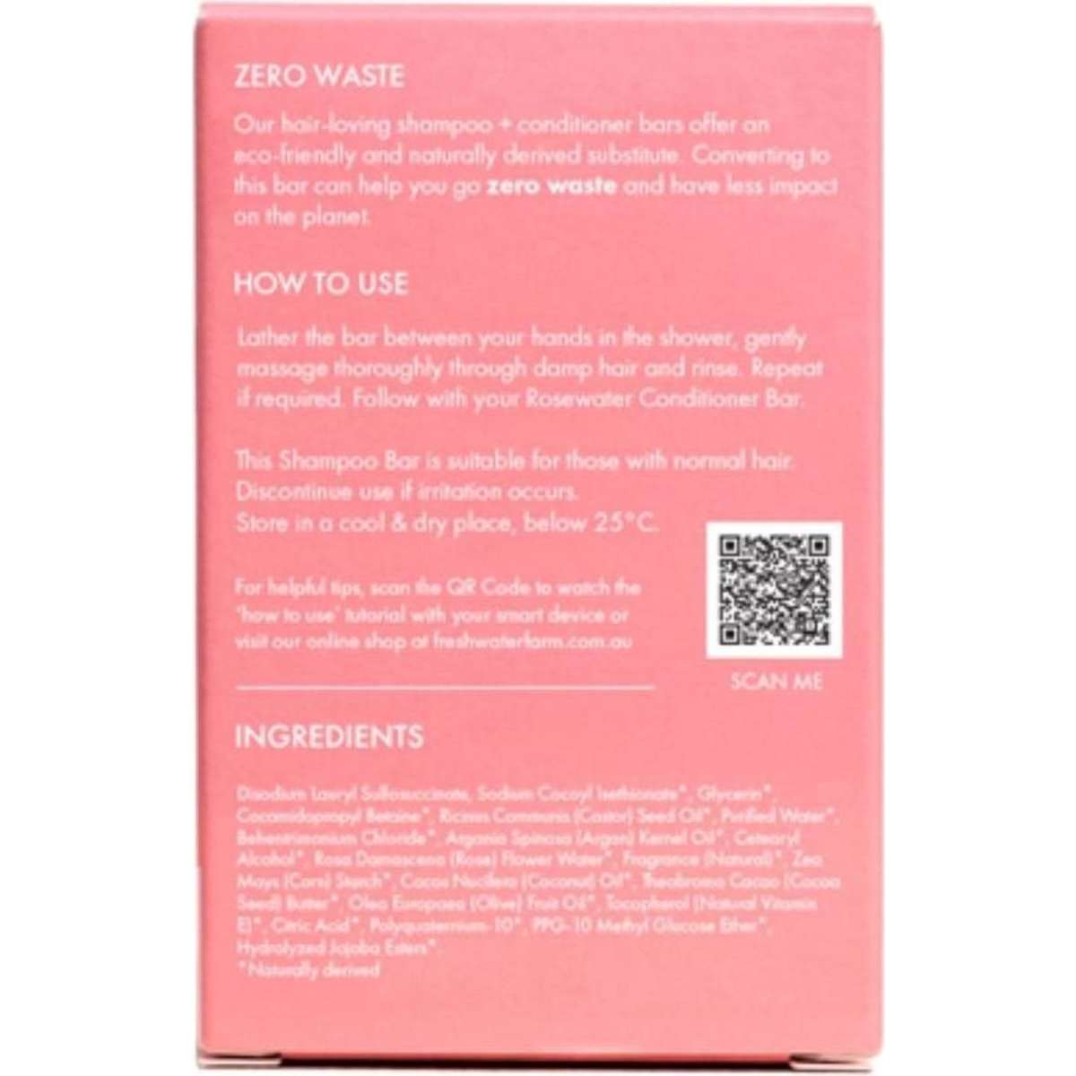 Freshwater Farm Rosewater Shampoo Bar 100g Woolworths