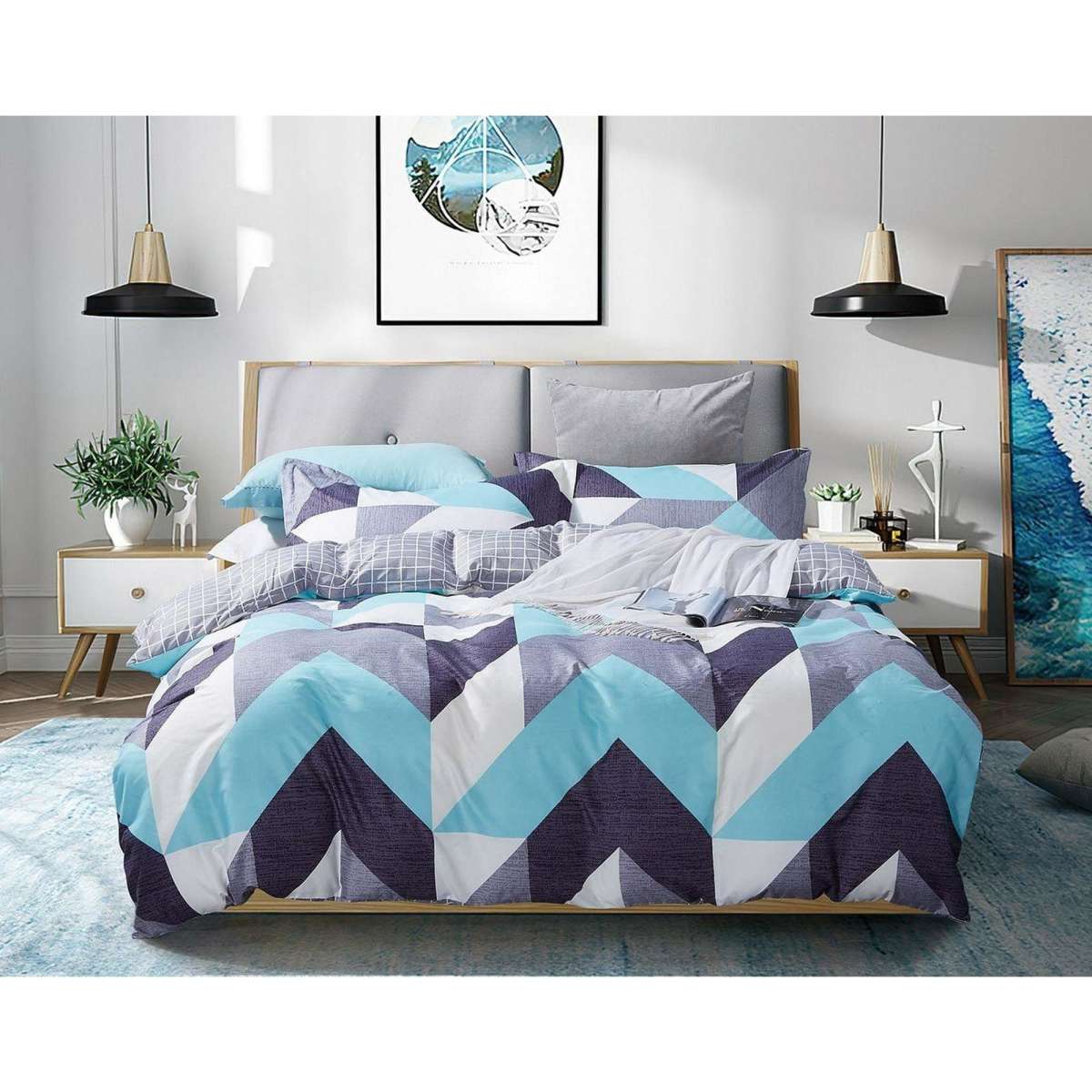 Fabric Fantastic Kian Queen Size Duvet Doona Quilt Cover Set Woolworths