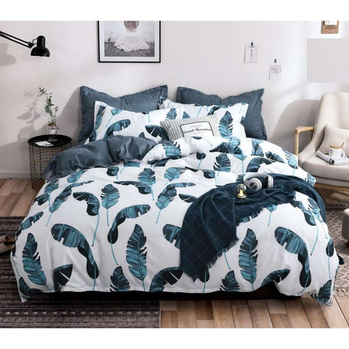 Fabric Fantastic Leaves King Size Duvet Doona Quilt Cover Set Woolworths