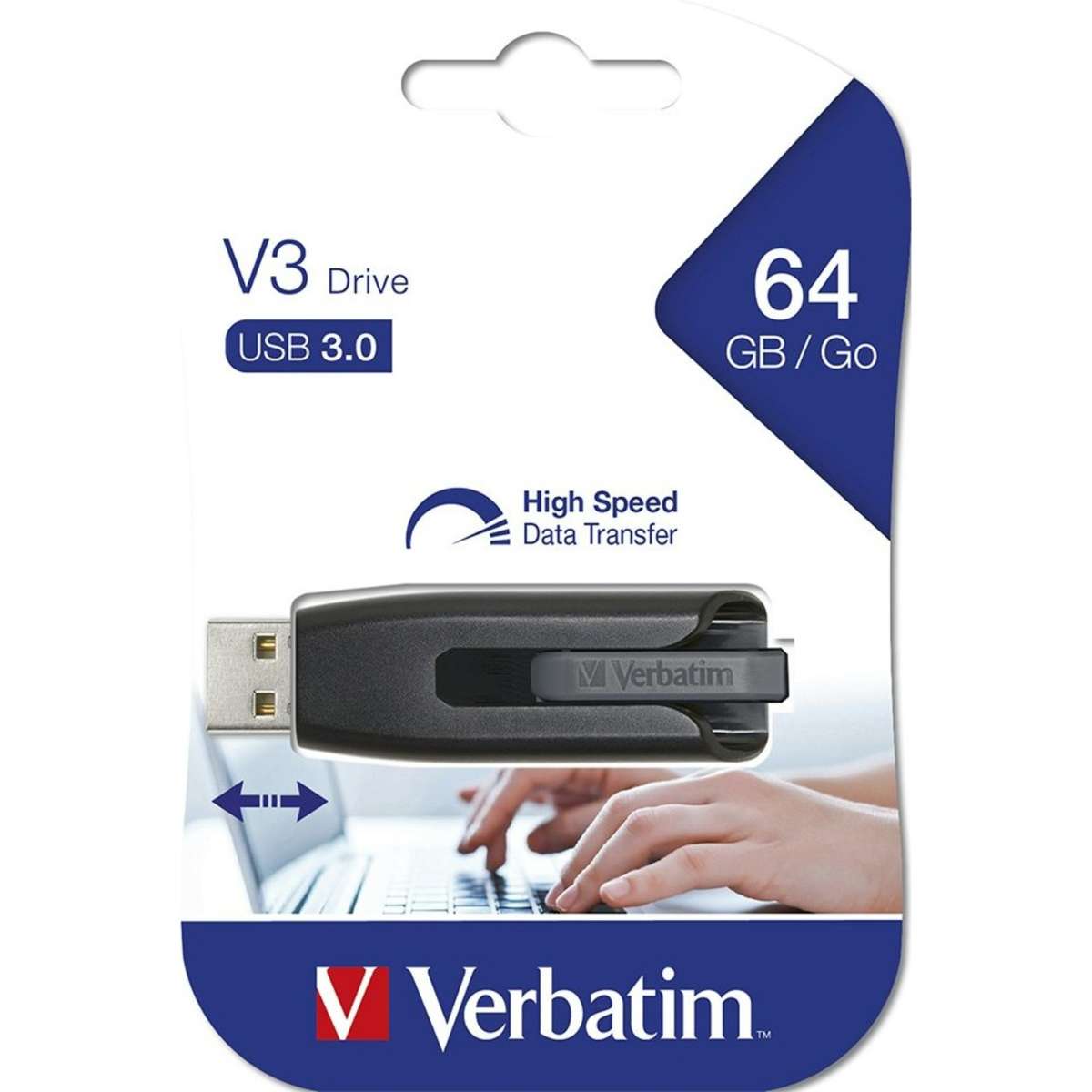 Verbatim Store'n'Go V3 64GB USB 3.0 Stick Drive - Grey | Woolworths