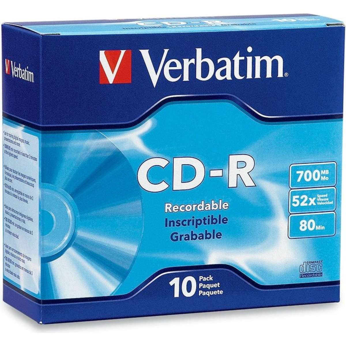 Verbatim CDR 52x Speed Blank Discs w/ Slim Case 10PK 700MB Woolworths