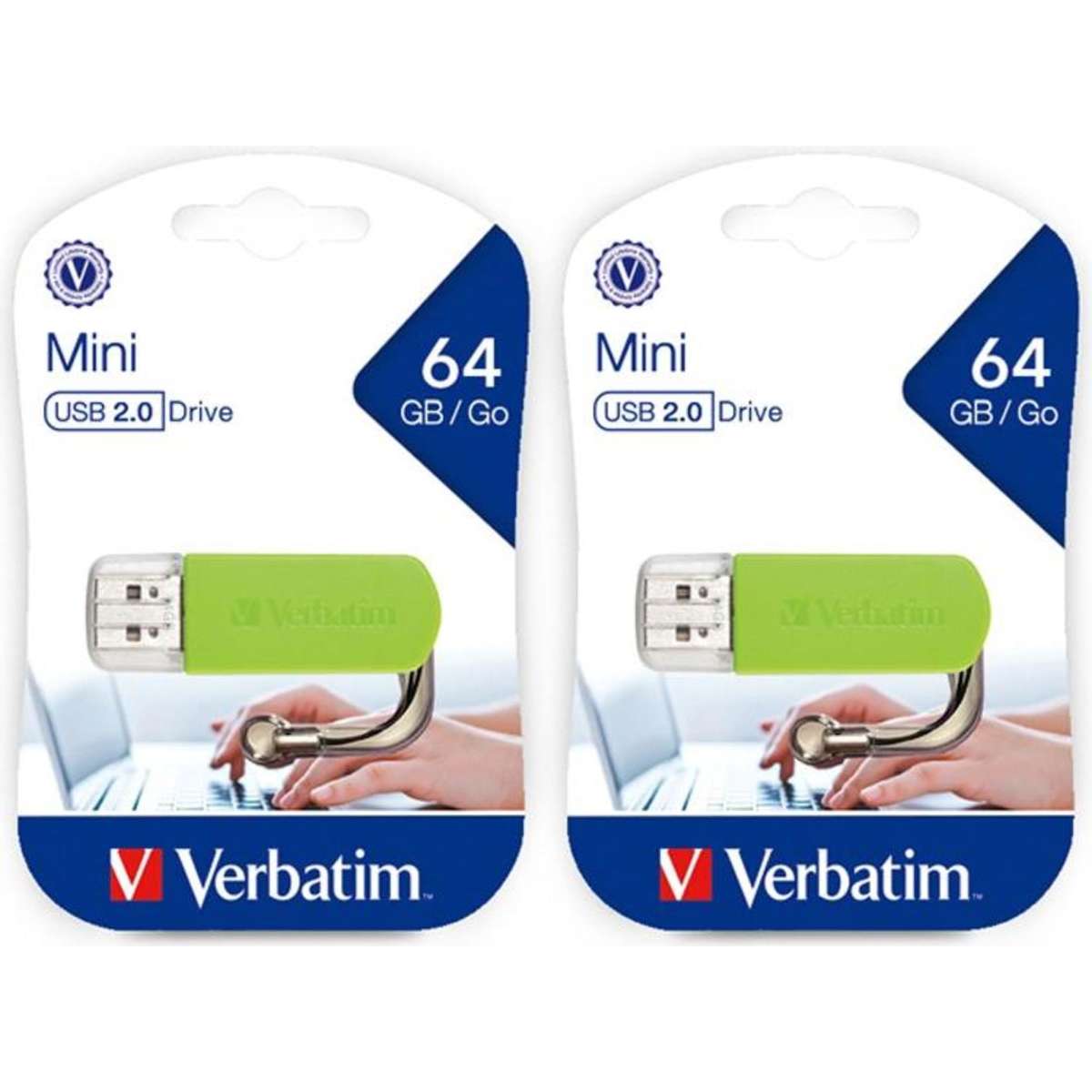 Verbatim Store'n'Go 64GB Mini USB Stick Drive Green 2PK Woolworths