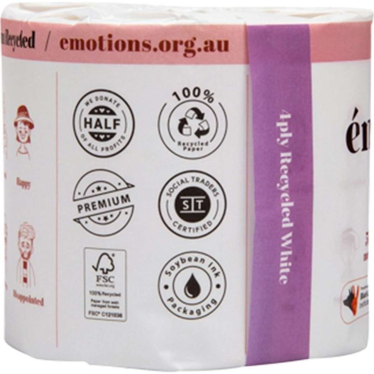 Emotions Premium 100 Recycled Toilet Paper 4ply 24PK Woolworths