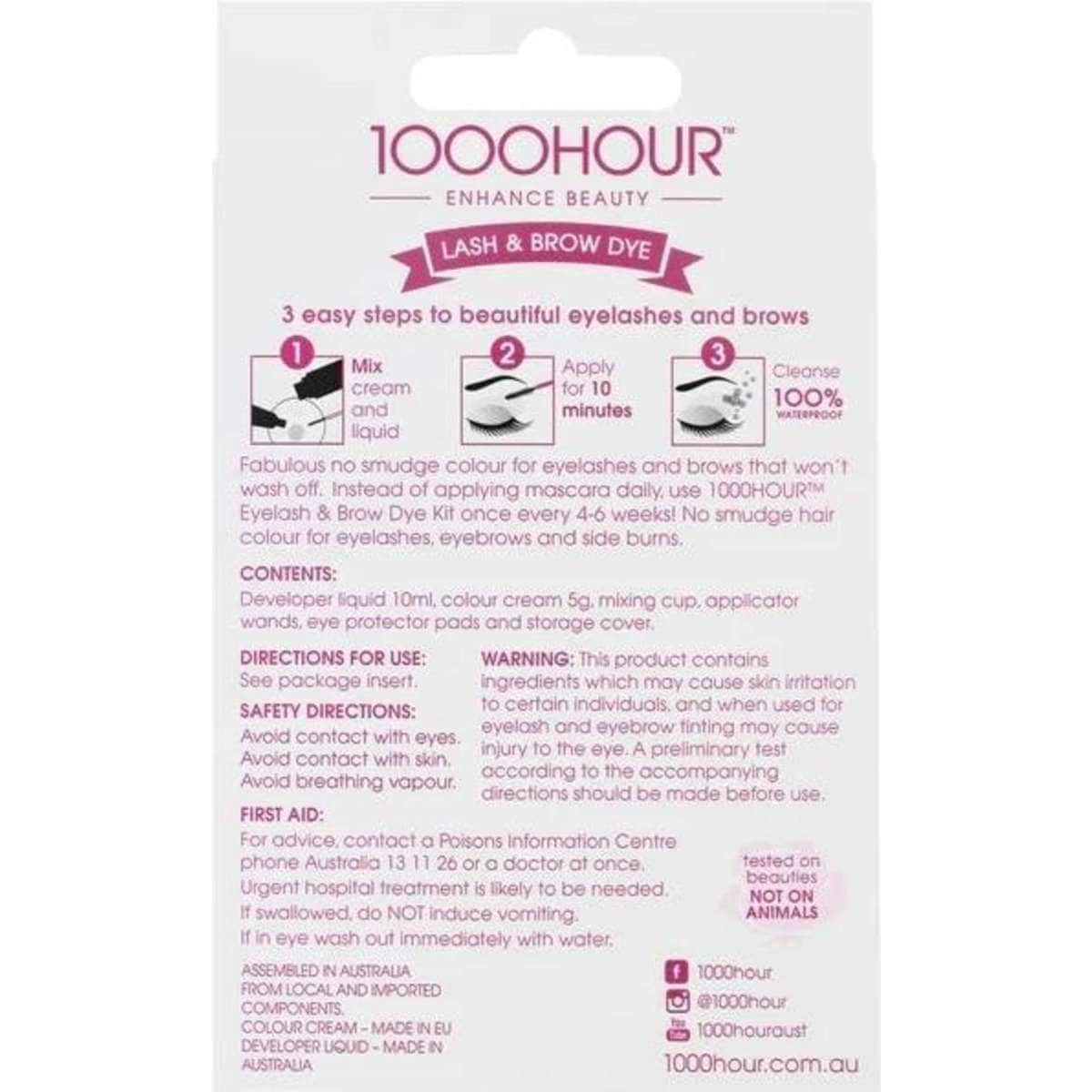 1000 Hour Lash & Brow Dye Kit Brown/Black Woolworths