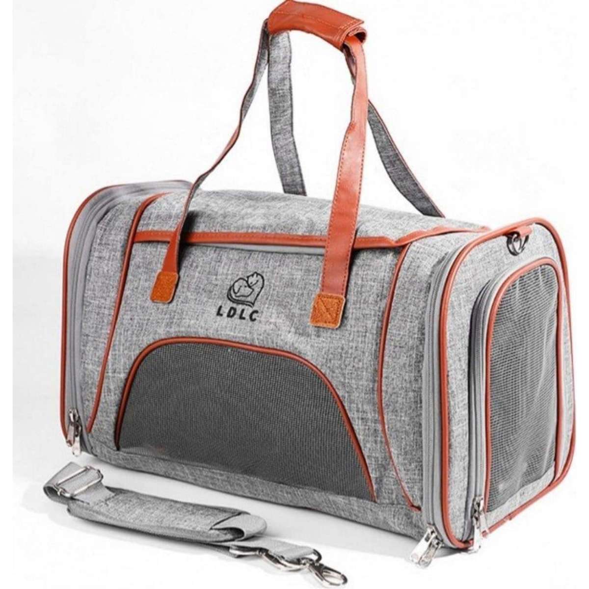 LDLC Foldable Luxury Airplane Approved Pet Carrier LighT Grey Woolworths