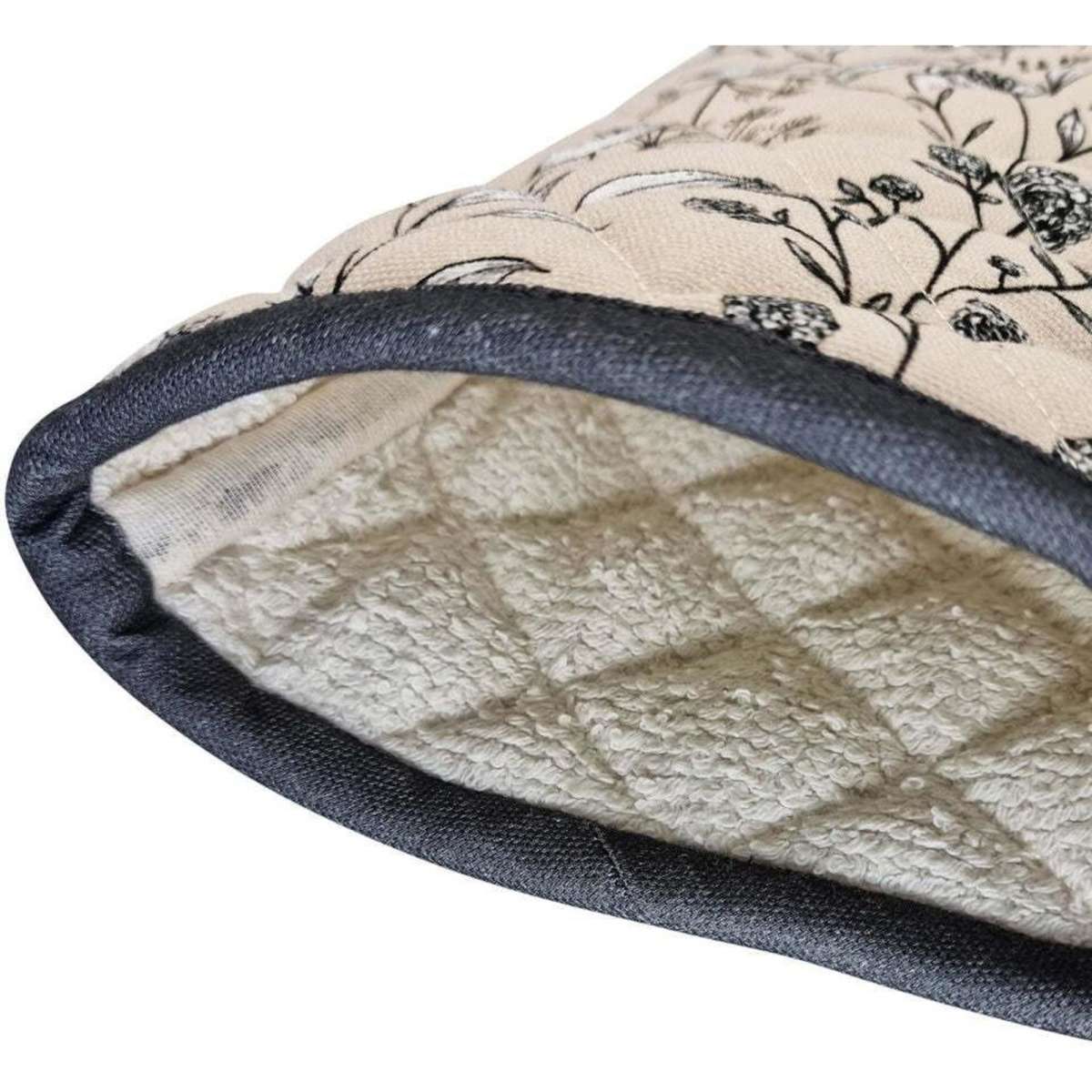 J. Elliot Blossom Cotton Oven Mitt Gloves Cream 19x35cm Woolworths