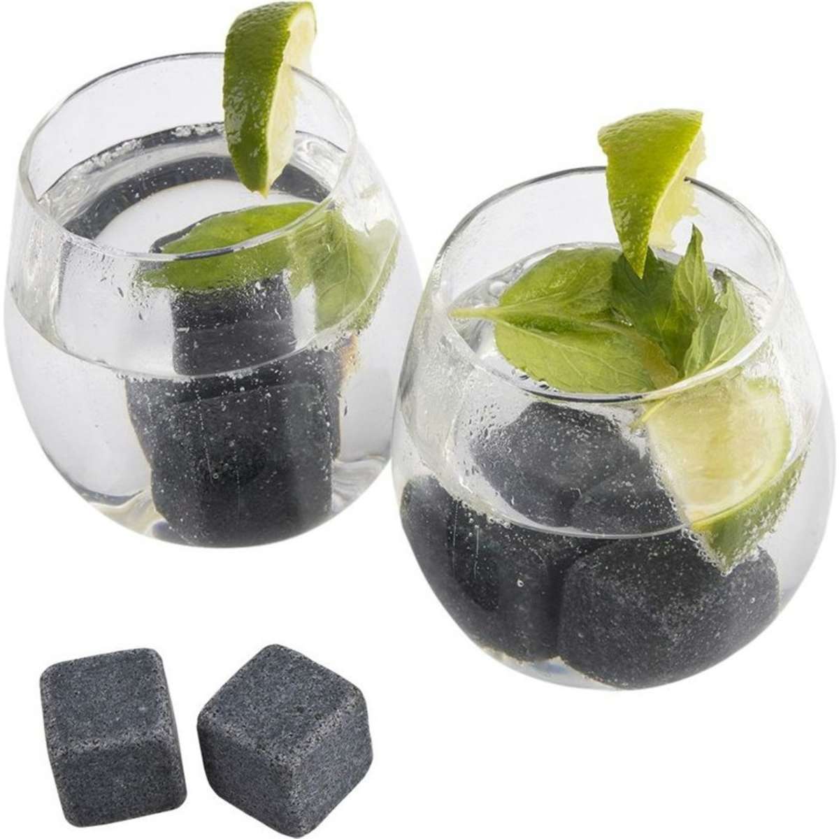 Bartender Gin Glasses/Stones/Storage Bag/Tongs Set 10pc Woolworths