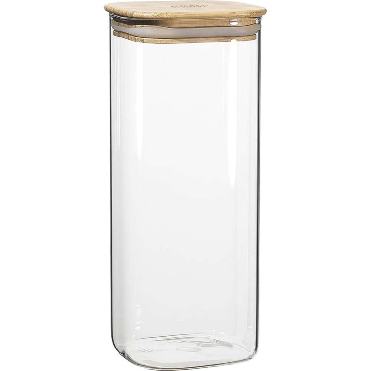Ecology Pantry Square Glass Canisters w/ Bamboo Lid 4pc Woolworths