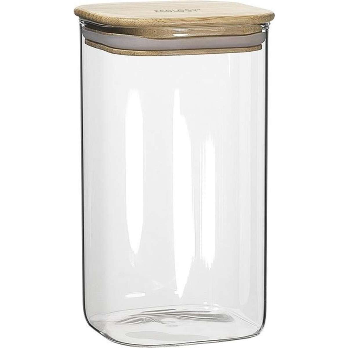Ecology Pantry Square Glass Canisters w/ Bamboo Lid 4pc Woolworths