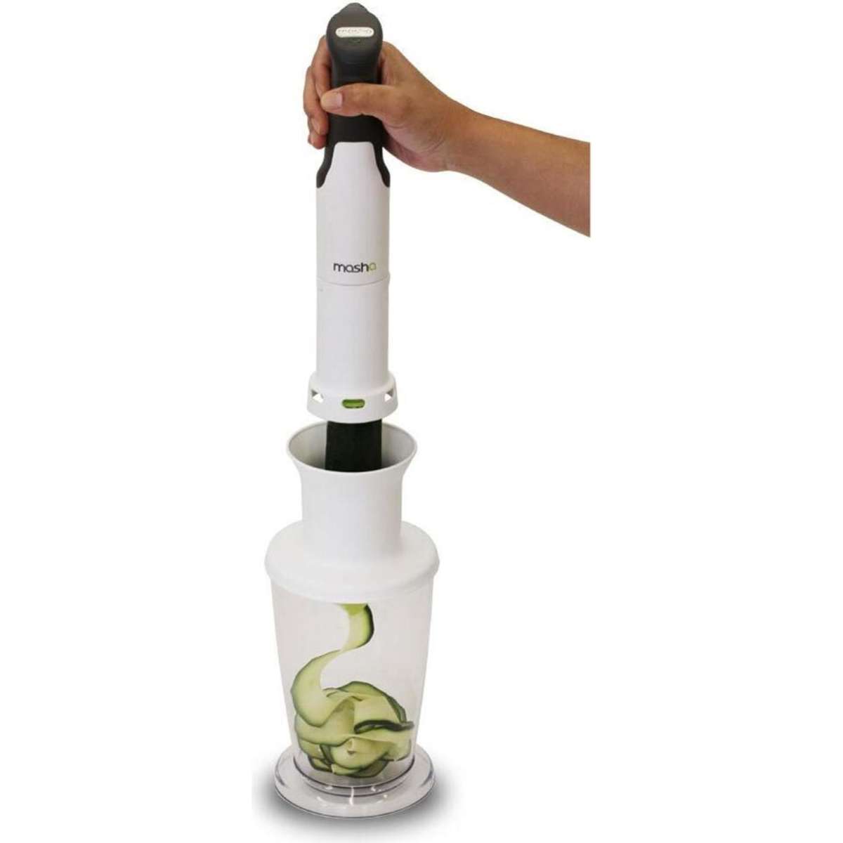 Masha Combo Electric Potato Masher Handheld w/ Veggie Spiraliser
