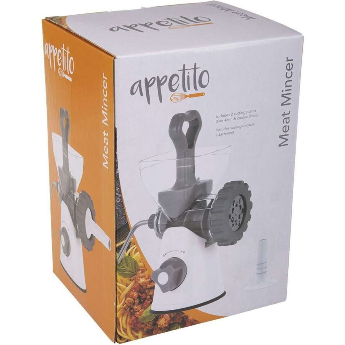 Appetito Manual Meat Mincer/Chopper w/ 2x Cutting Plates Woolworths