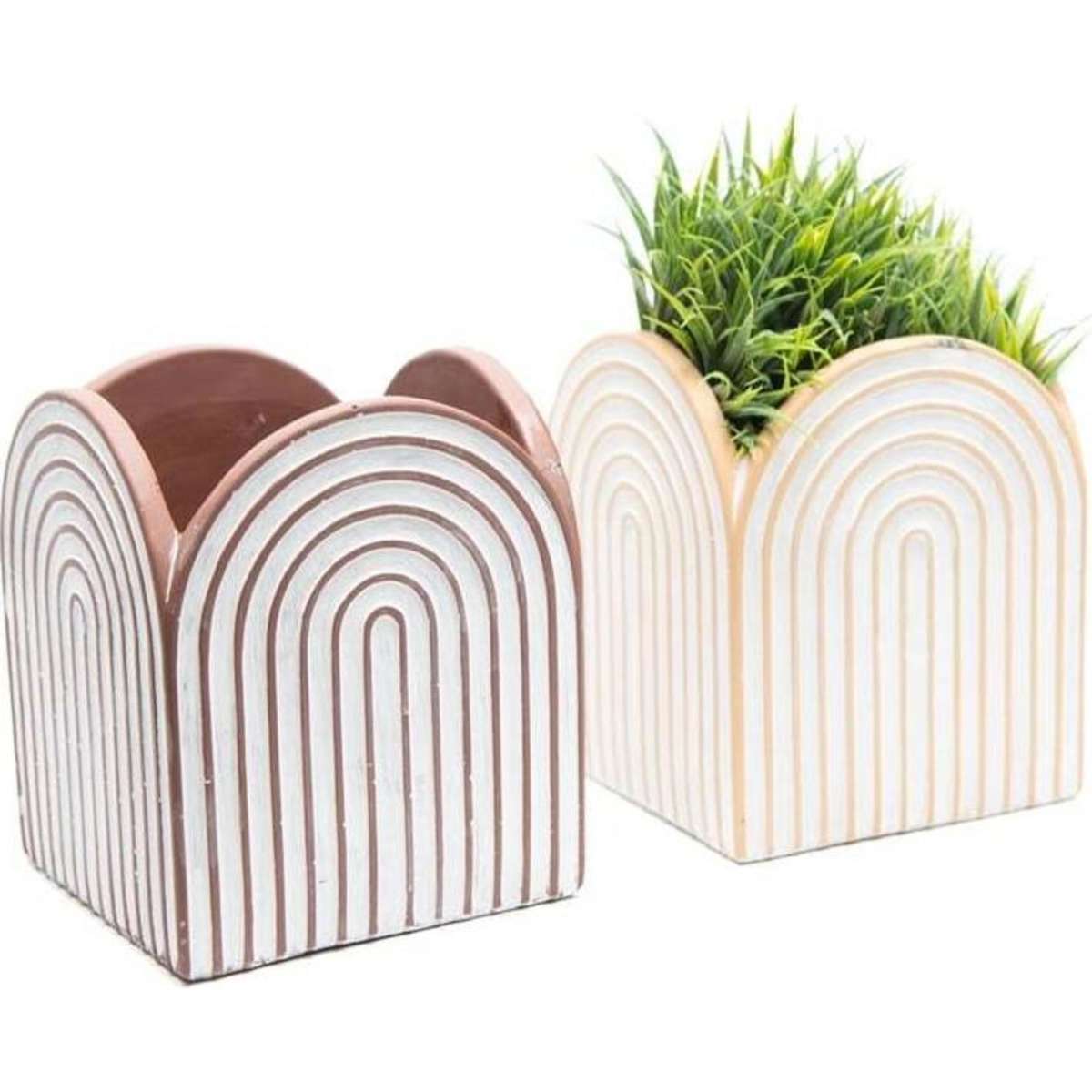Willow & Silk Arc Square Pot Planters Set of 2 1EA | Woolworths
