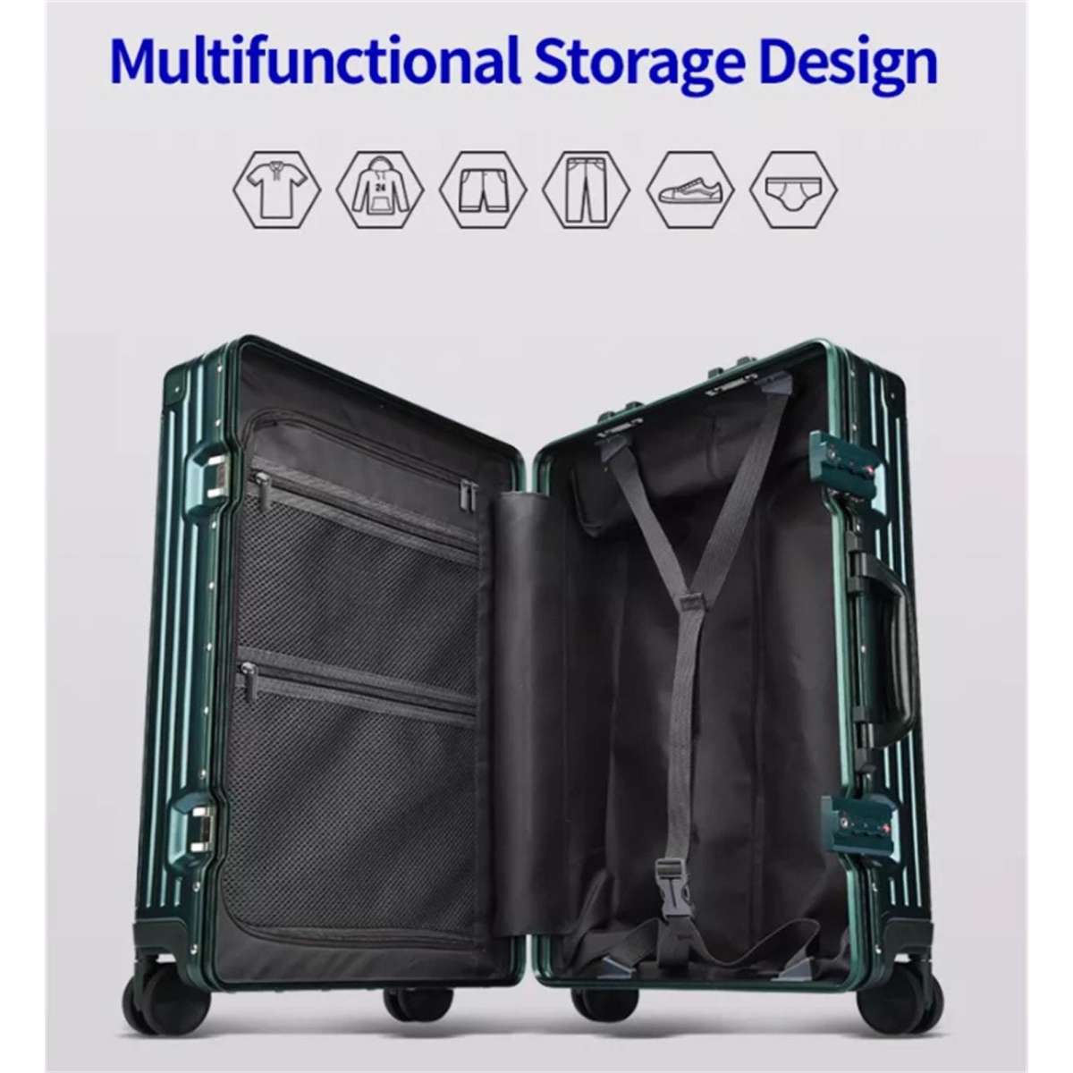 BOPAI Aluminium Luggage Suitcase Light weight Carry on HardCase B3208