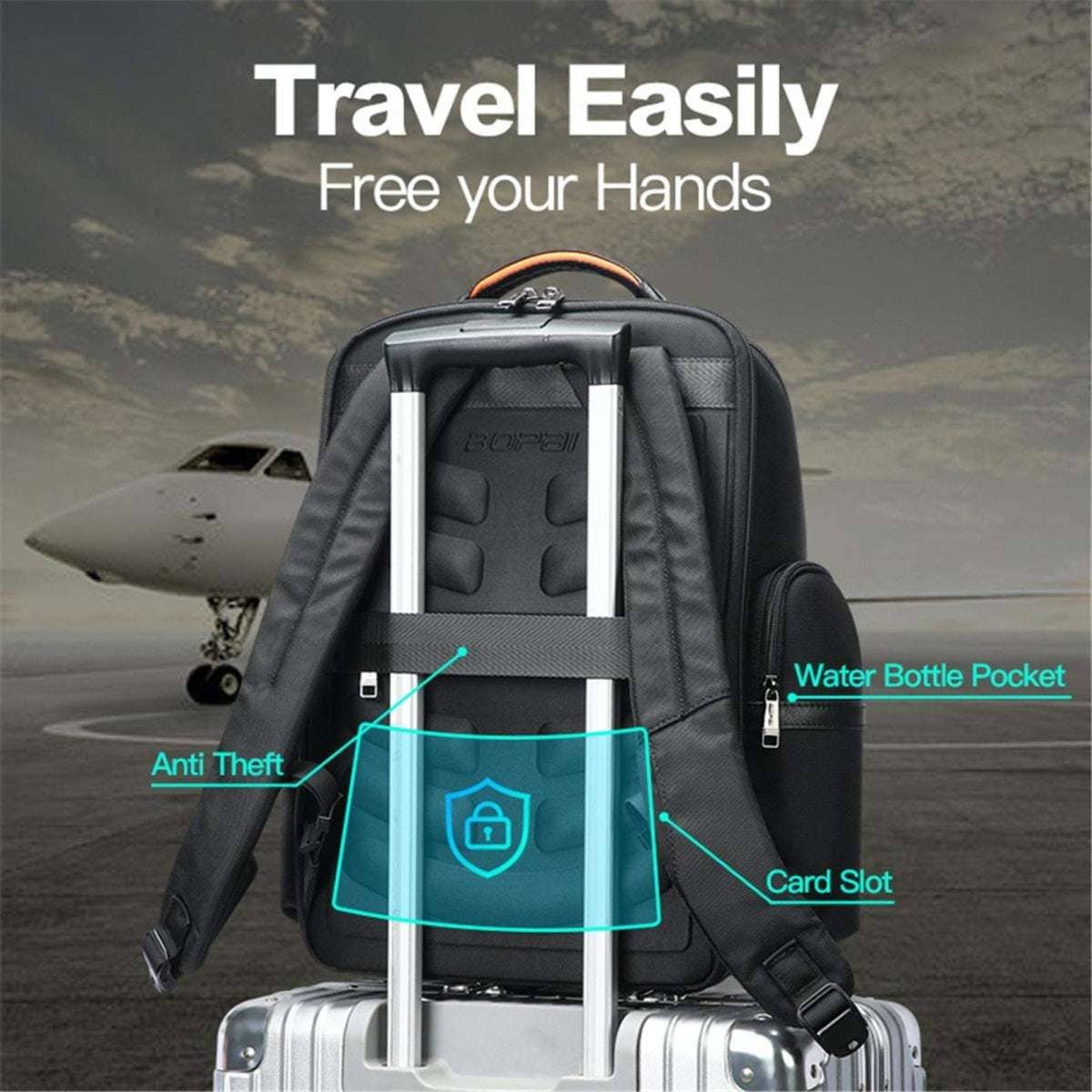 BOPAI AntiTheft Smart 15.6" Laptop Backpack & USB Charging Luxury